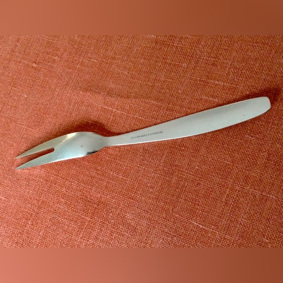 Vintage Harlequin Pattern Hors d'oeuvre Fork - Signed Allan Adler Sterling - MCM - Picture 5 of 7